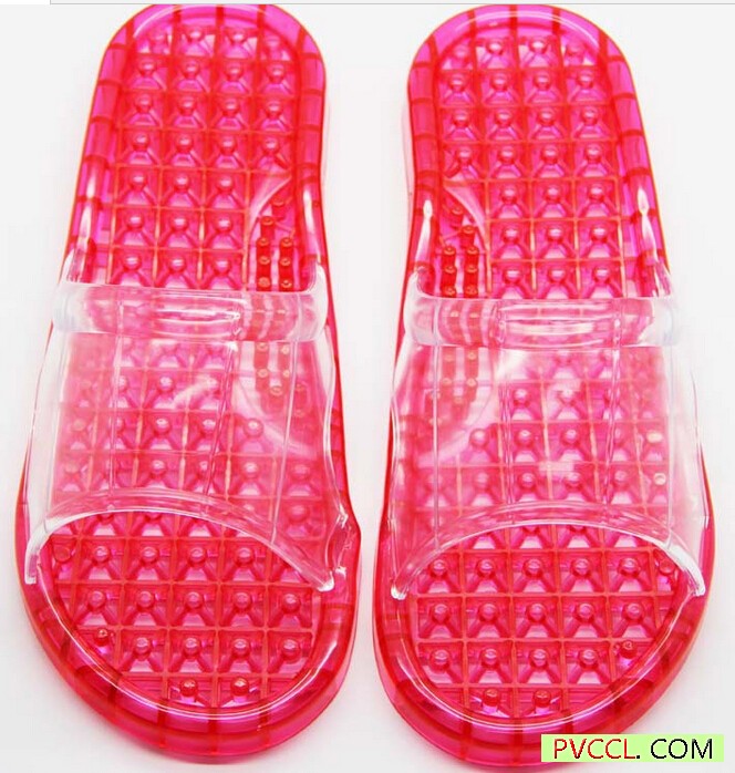 Pink Transparent PVC Massage Slippers