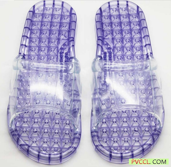 Dark Blue Transparent PVC Massage Slippers